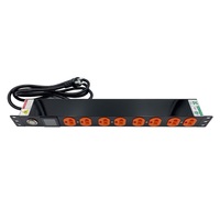 Nouvel aluminium argenté. Boîtier d'alimentation pour écran OLED, unité de distribution d'alimentation 19'' 1u, multiprise PDU, protection contre les surtensions, 8 prises Nema 5-20r