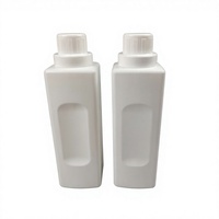 Bouteille carrée en plastique OEM 1000 ml pour détergent lessive liquide avec bouchon, idéale pour savon vaisselle, étiquette personnalisée