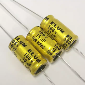 Condensateur électrolytique audio axial non polaire ELUM pour AUDIO 10uf 15uf 100v22uf 10X20mm - Product Image 1