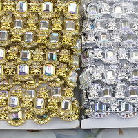 Nouvel arrivage en stock : Dentelle chaîne brodée de strass de 16 cm, style ethnique Miao, accessoire DIY pour vêtements, dentelle de garniture, Chine