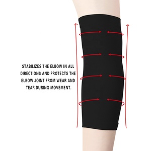 Manchon de <span class=keywords><strong>compression</strong></span> pour <span class=keywords><strong>coude</strong></span> en nylon et élasthanne 20-30 mmHg pour soulager la douleur au bras et à l'avant-bras, protège-paume, élasticité réglable, unisexe - Product Image 4