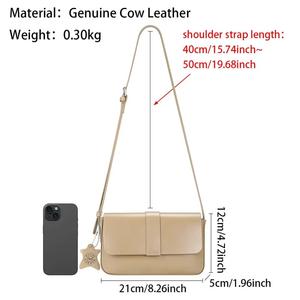 AndoBag Vintage <b>Shoulder</b> <b>Bags</b> for Women, Genuine Leather Crossbody Purse, Casual <b>Small</b> Square <b>Bag</b> 1882 - Product Image 2