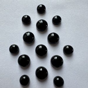 Élégant cabochon rond en onyx noir 100 % naturel TFH, qualité AAA, poli à la main, de 4 mm à 20 mm, pour la création de bijoux - Product Image 6