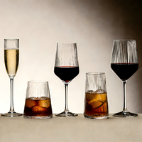 Verres à whisky en verre rayé transparent au design moderne, coupe froide, pour boire du vin, en cadeau