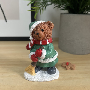 Statuetta Artistica in Resina a Forma di Orso Natalizio, Decorazione da Interno ed Esterno per Scrivania, Casa, Ufficio, <span class=keywords><strong>Tavolo</strong></span> da Pranzo - Product Image 3