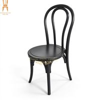 Chaise de salle à manger en bois massif noir pour événements, mariages et restaurants, vente en gros d'usine, pour location et vente