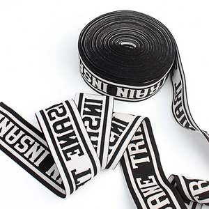 Customized Letter Printing Jacquard <b>Elastic</b> Band for Underwear Boxer Shorts Waistband Belt - Product Image 4