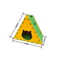Lit-griffoir classique pour chat, en feutre résistant à l'usure, planche à griffer triangulaire, protection de canapé sans peluches, conception tout-en-un pour