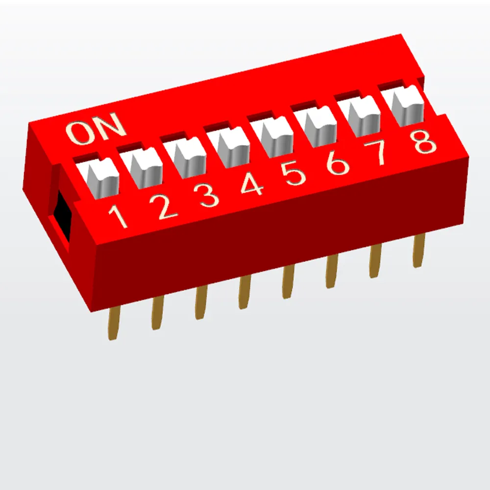 hot sale dip switch 1-12 pin position 2.54mm Slide DS series DIP switch customizable right angle switch 90degree