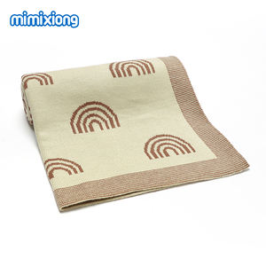 2022 Mimixiong新しいデザインのベビーブランケットラブリーレインボーパターンジャカード2層おくるみニットベビーブランケット - Product Image 3