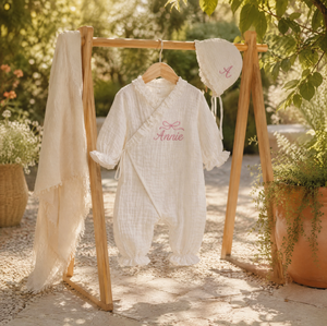 Tutina per Neonati Kaiyue Personalizzata in Cotone, Set 2 Pezzi con Ricami e Volant - Product Image 3