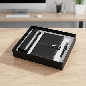 Customizable Black Pu Leather Note Book Corporate Gift <b>A5</b> Journal Wholesale Promotional Luxury Business Pen <b>Notebook</b> Set - Product Image 3