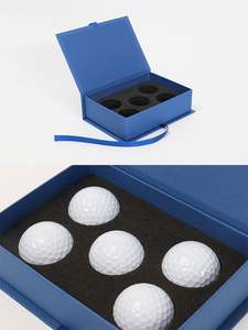 Juego de 5 Pelotas de Golf Personalizadas de Alta Gama, Ecológicas, Hechas con Materiales Reciclados, Caja de Regalo con Cinta de Papel Azul Especial, Empaque para Pequeños Lotes Deportivos - Product Image 3