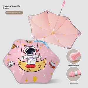 Parapluie de dessin animé pour enfants, idéal pour la maternelle et l'école primaire (garçons et filles), avec étiquette nominative anti-perte et design aux coins arrondis - Product Image 6