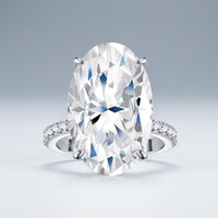 Bague de mariage en argent sterling 925, nouveau design original, grande pierre précieuse, moissanite ovale 20 carats VVS1 GRA