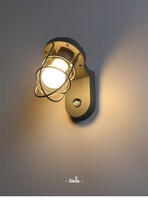 Savia-luces de pared de aluminio para exteriores, con Sensor de movimiento E27, impermeables, IP44, montado en superficie, luz de jardín exterior para puerta Delantera