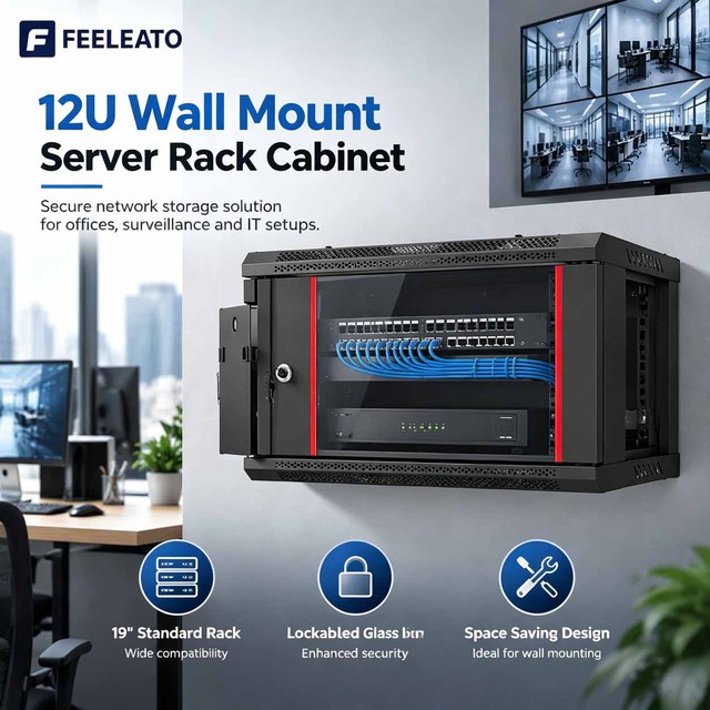 19 Inch Soundproof Open Frame Server Rack SPCC Steel Data Center Cabinet 6U-15U Wall Mount Network Cabinet in Stock