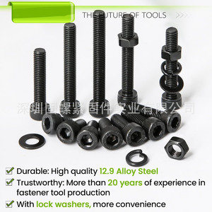 M5 Hex Socket Screws Nuts Washers Set 680pcs DIN912 Metric Alloy Steel Black Coated With <b>Lock</b> Washer For Various Needs - Product Image 5