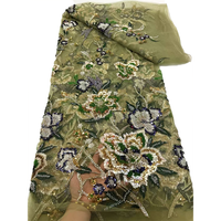 NI.AI Tissu de dentelle de perles africaines de luxe Broderie Tissu de dentelle perlée Tissu de dentelle de désherbage de mariée avec séquence