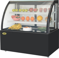 Vitrine réfrigérée commerciale Kolice en verre trempé incurvé pour gâteaux et chocolats, éclairage LED, marbre, 3 niveaux, 500W, certifiée CE