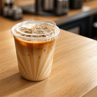 Gobelets en plastique PP de qualité alimentaire avec couvercle, 12oz, 16oz, 24oz, jetables, hautement transparents, pour jus, soda, boissons froides, vente en gros