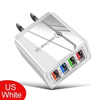 Adaptateur de chargeur mural 4 ports USB à charge rapide 5V 3.1A QC3.0, prise EU US UK, charge rapide pour téléphone portable, 5V/2.4A, électrique