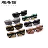 Vente en gros de lunettes de soleil une pièce sans monture à motif géométrique irrégulier Rennes pour hommes pour femmes dégradé de la rue hip-hop UV400