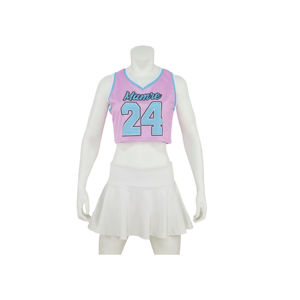 Ensemble d'uniformes de basket-ball pour jeunes OEM personnalisés, sublimation complète, maillots en maille de polyester pour hommes, chemises, shorts, uniformes de cheerleading pour filles - Product Image 3
