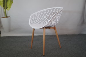 <span class=keywords><strong>Chaise</strong></span> en maille plastique avec base en métal imitation bois, style <span class=keywords><strong>scandinave</strong></span> moderne, pour salle à manger intérieure et sièges décontractés - Product Image 4