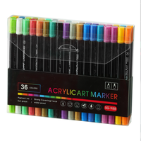 Ensemble de marqueurs permanents à double pointe multicolores Bview Art, marqueurs acryliques pour artistes, étudiants, bricolage, OEM disponible