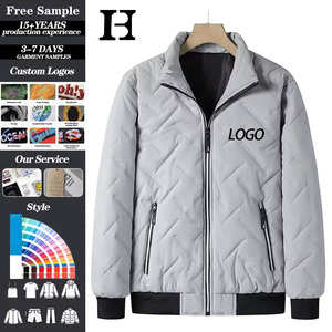 Premium Multi Color <strong>Quilted</strong> Stand Collar Chevron <strong>Pattern</strong> Zipper Pockets Winter Casual Comfortable Outdoor Down <strong>Jacket</strong> - Product Image 1