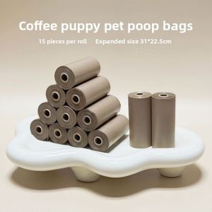 Sacs à déjections pour chiens et chats 2026, parfum café, marron, en PEHD épaissi, durables - Product Image 6