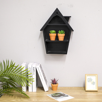 Étagère en bois de style gothique BSCI pour figurines d'horreur, décoration de maison noire, étagère murale ou étagère de table