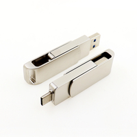 Usb otg flash drive logam 2 in 1, flash drive usb Promosi 16gb 32gb 64gb 128gb 2.0 3.0 flashdisk Tipe c usb disesuaikan