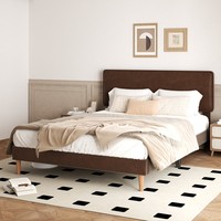 Modernes Minimalistisches Bettgestell mit Breitem Weichem Rückenteil und Sanften Radius-Ecken für Elegante Schlafzimmer-Einrichtungen