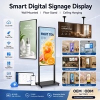 Layar Digital Signage 65 Inci FHD IPS LCD AG Anti-Glare Android Cloud CMS WiFi USB Playback untuk Retail Hotel Restoran