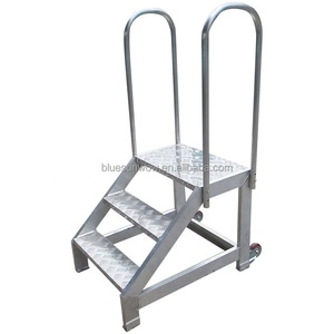Nhà Máy Cung Cấp Nhôm Hợp Kim Xe Đẩy Thang Với Bánh Xe Làm Bốn Bước An Toàn Công Nghiệp Leo Núi Nền Tảng Bàn Đạp Thang - Product Image 2