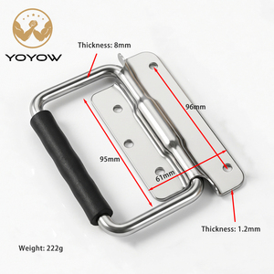 Manija plegable de acero inoxidable 304 con agarre de goma y tirador empotrado para estuche de vuelo, caja de herramientas, herrajes para gabinetes eléctricos - Product Image 2