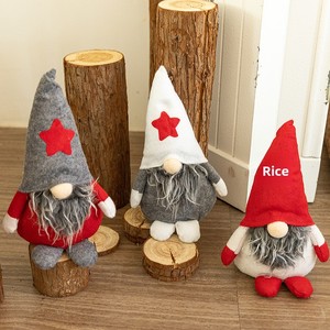 Sitting Faceless <b>Christmas</b> Gnome Doll Star Snowflake Hat Tomte Gnome Figurine Xmas Home <b>Table</b> Decor Ornament - Product Image 5
