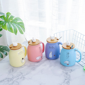 Tazze in Ceramica 3D a Forma di Gatto Carino Seaygift, Tazze Creative per Latte, Caffè e Tè, Tazze Uniche in Porcellana con Coperchio e Cucchiaio - Product Image 2