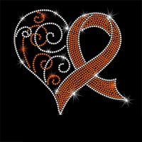 Nouveau diverses couleurs strass transfert de chaleur Cancer du sein sensibilisation au Cancer ruban fer sur strass transfert Patch décalcomanies