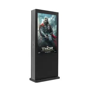 High Brightness Outdoor Capacitive 2500 Nits Floor Stand 43 Inch Touch Screen Monitor Totem Ip65 Outdoor Display Screen