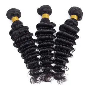 Bundles Deal Deep Wave Bundles 100% Human Hair Virgin Peruvian Natural Color Deep Curly Hair Extensions