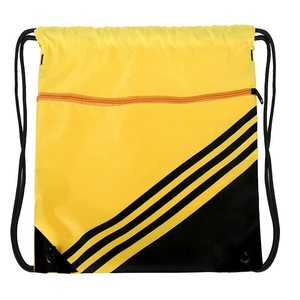 Unisex Yellow Black Geometric <b>Drawstring</b> <b>Backpack</b> 20-35L Zipper Pocket Gym Beach Outdoor Bag Lightweight Portable - Product Image 1