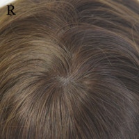 Prothèse capillaire double mono en cheveux Remy d'origine chinoise, densité 120%, cuticules alignées, style ondulé droit, nœuds invisibles