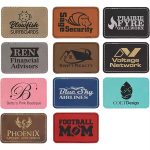 Parche para sombreros de cuero grabado con láser al por mayor con adhesivo Etiqueta de marca en blanco personalizada parches de polipiel para sombrero - Product Image 3