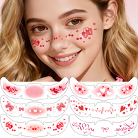 Tatouage de faux-freckles européen et américain, imperméable, rouge à lèvres sexy, design sexy, maquillage pour la Saint-Valentin, autocollants pour le visage à effet de faux-freckles légers