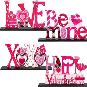 Valentine's Day Wooden Decorative Signs 3D Heart <b>Message</b> <b>Board</b> Multi Piece Package For Events And Parties - Product Image 5