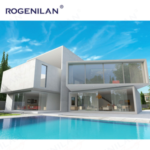 ROGENILAN Grande porte et fenêtre panoramiques en verre Extrêmement étroite avec cadre en aluminium, style pivotant ouvert, fixe pour application au sol - Product Image 2