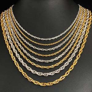 Cadena de Eslabones Trenzados de Acero Inoxidable, Collar Largo para Mujeres y Hombres, Gargantilla Punk Rock, Color Dorado/Plateado, Accesorios de Joyería, Regalo - Product Image 2